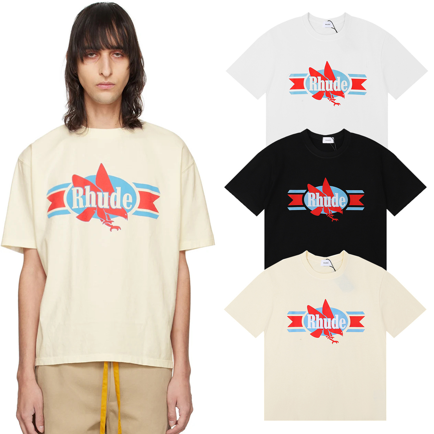 Luźny bawełniany T-shirt z okr – Streetwear Brand Popular recenzja i cena